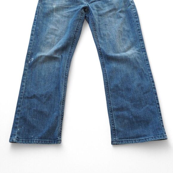 T.K. Axel Slim Boot Distressed Paint Splatter Medium Wash Jeans Men's 34 x 30 - Picture 7 of 12